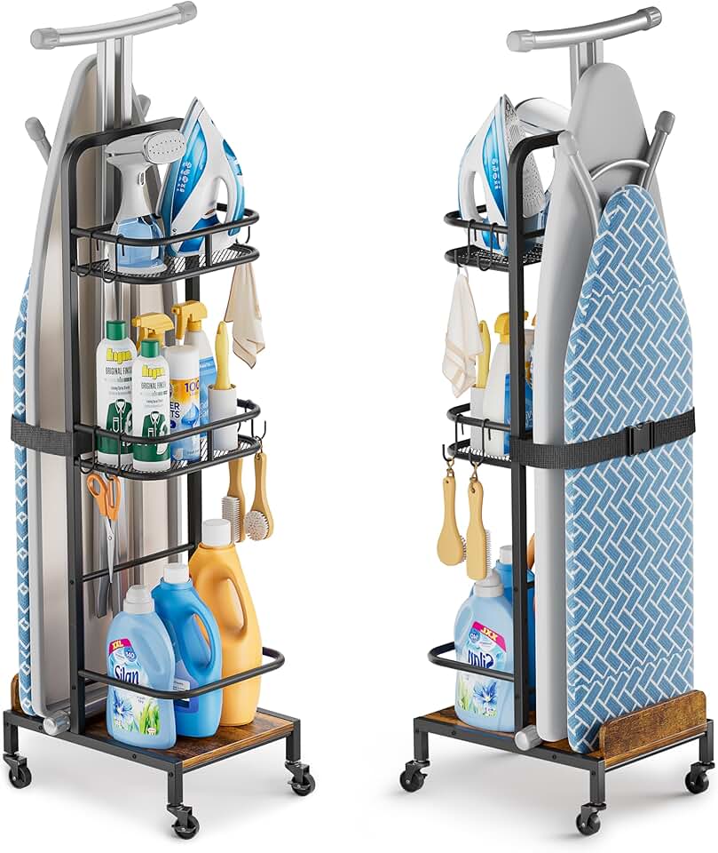 Ironing Board and Iron Holder for Laundry Room