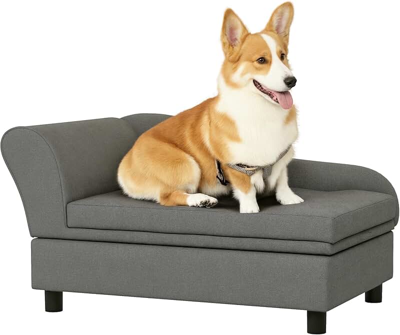 Pet Sofa with Storage and Soft Cushion