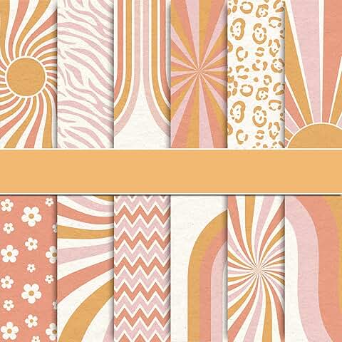 Boho Sunlight Pattern Scrapbook Paper 24 Sheets 30x30cm