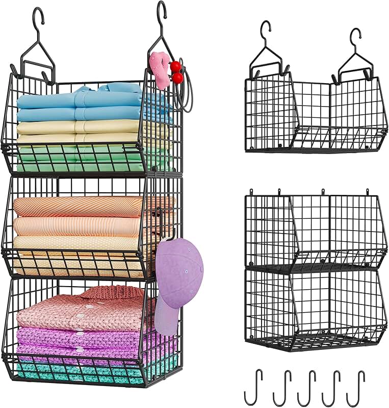 3-Tier Hanging Storage Organizer for Closet and Utility Rooms