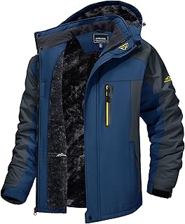 Men's Waterproof Winter Ski Jacket with Fleece Lining