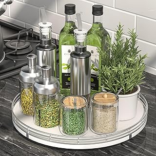 12-inch Oak Wood Lazy Susan Organizer