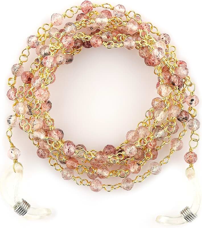 Reading Glasses Lanyard with Gemstone Beads for Women