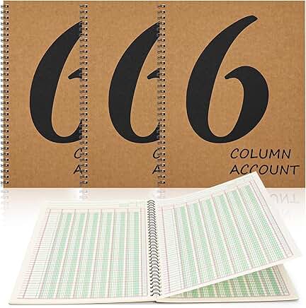 3-Piece 6-Column Ledger Book, 100 Pages, 8.5x11 Inch