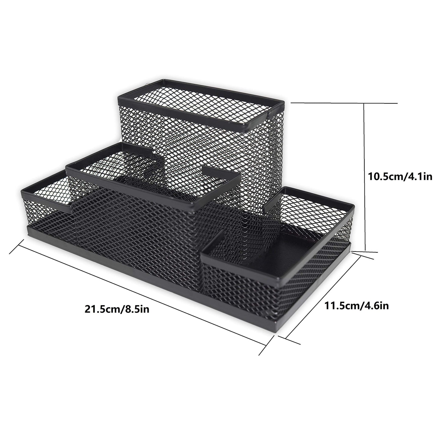 Black Metal Wire Mesh Pencil Holder for Desk
