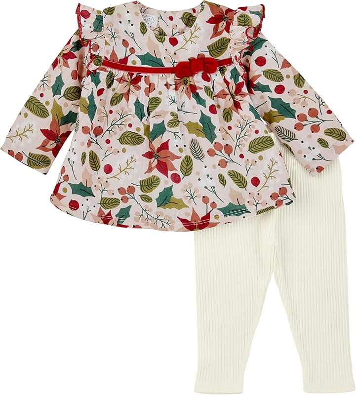 Baby Girl Floral Tunic and Leggings, Pink, 9-12 Months