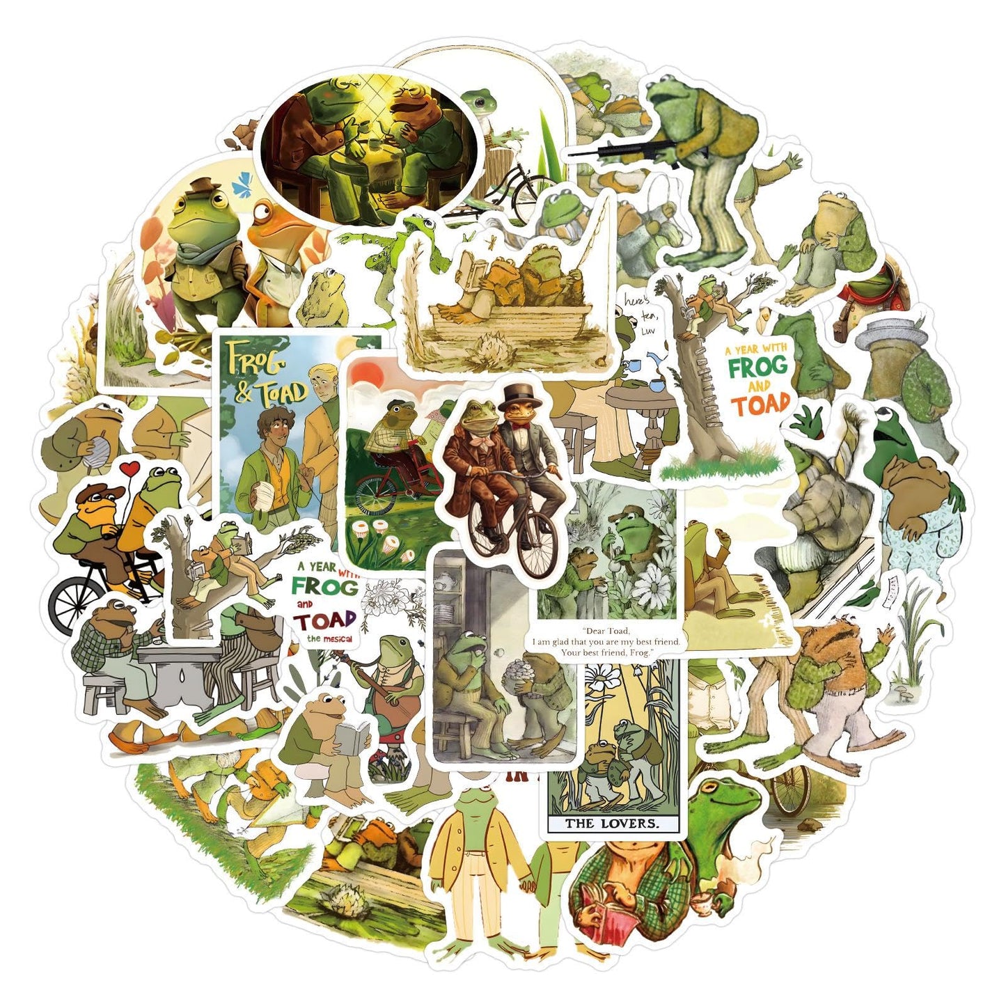50 Frog and Toad Vinyl Stickers for Journals and More