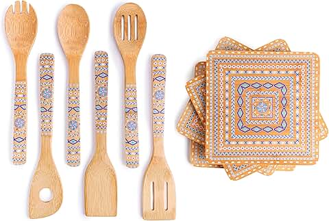 10-Piece Bamboo Cooking Utensil and Trivet Set