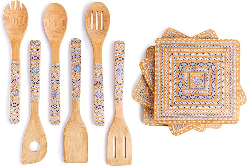 10-Piece Bamboo Cooking Utensil and Trivet Set