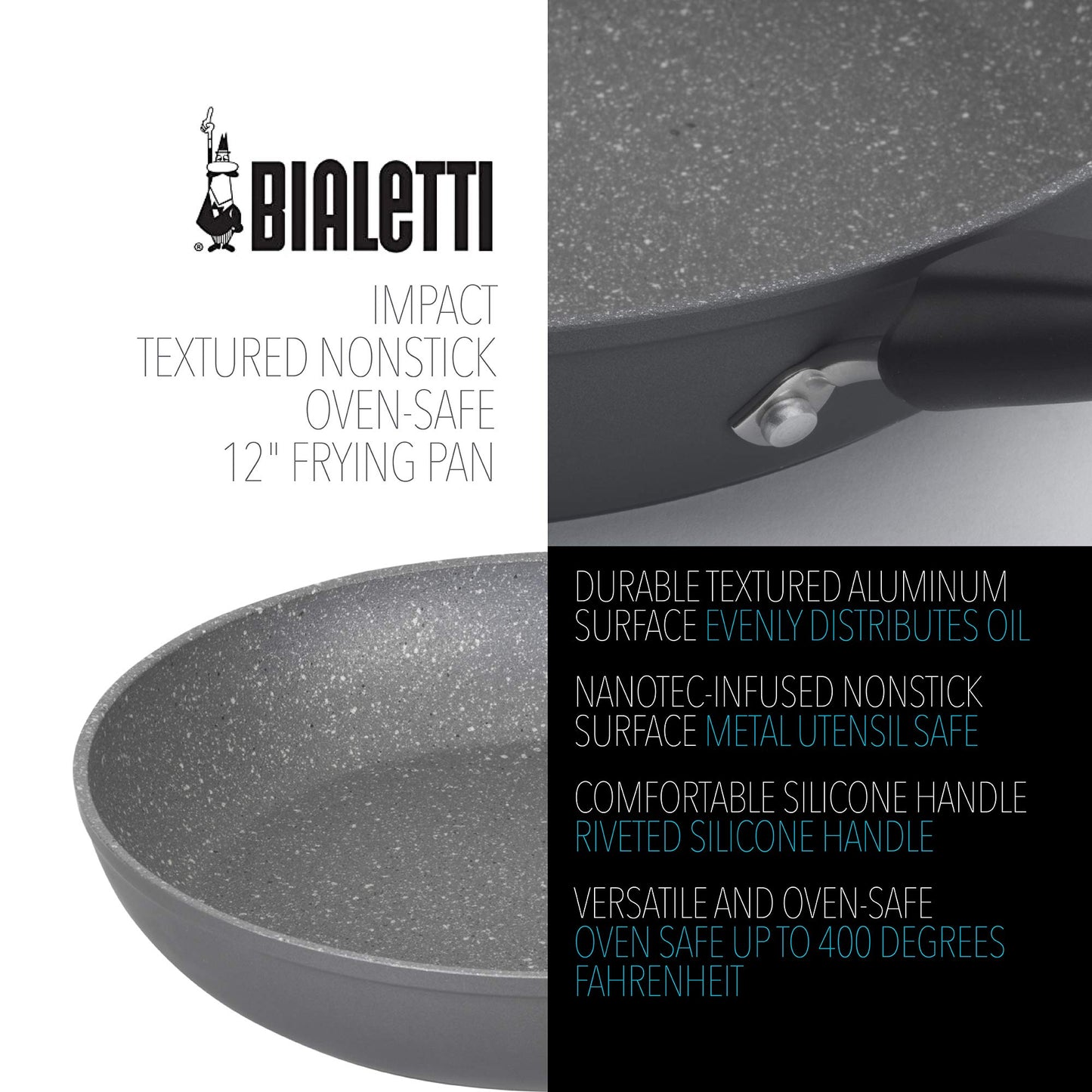 Impact Cookware, 12 in. Saute Pan, Gray