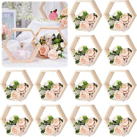 12 Pack 8-Inch Hexagon Shelves for Home and Office