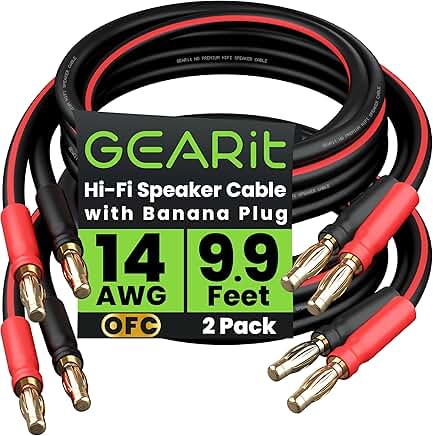 14 AWG Speaker Cable with Banana Plugs