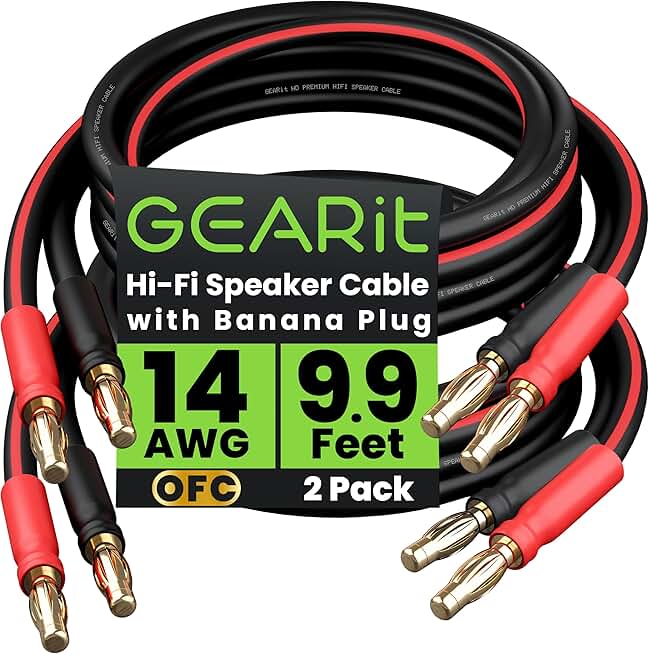 14 AWG Speaker Cable with Banana Plugs