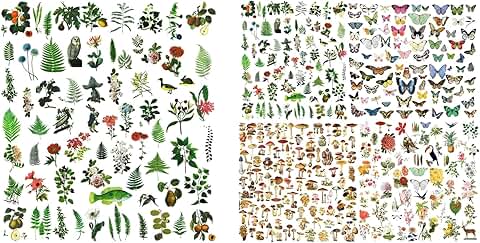 Set of 5 Vintage Forest Junk Journal Stickers