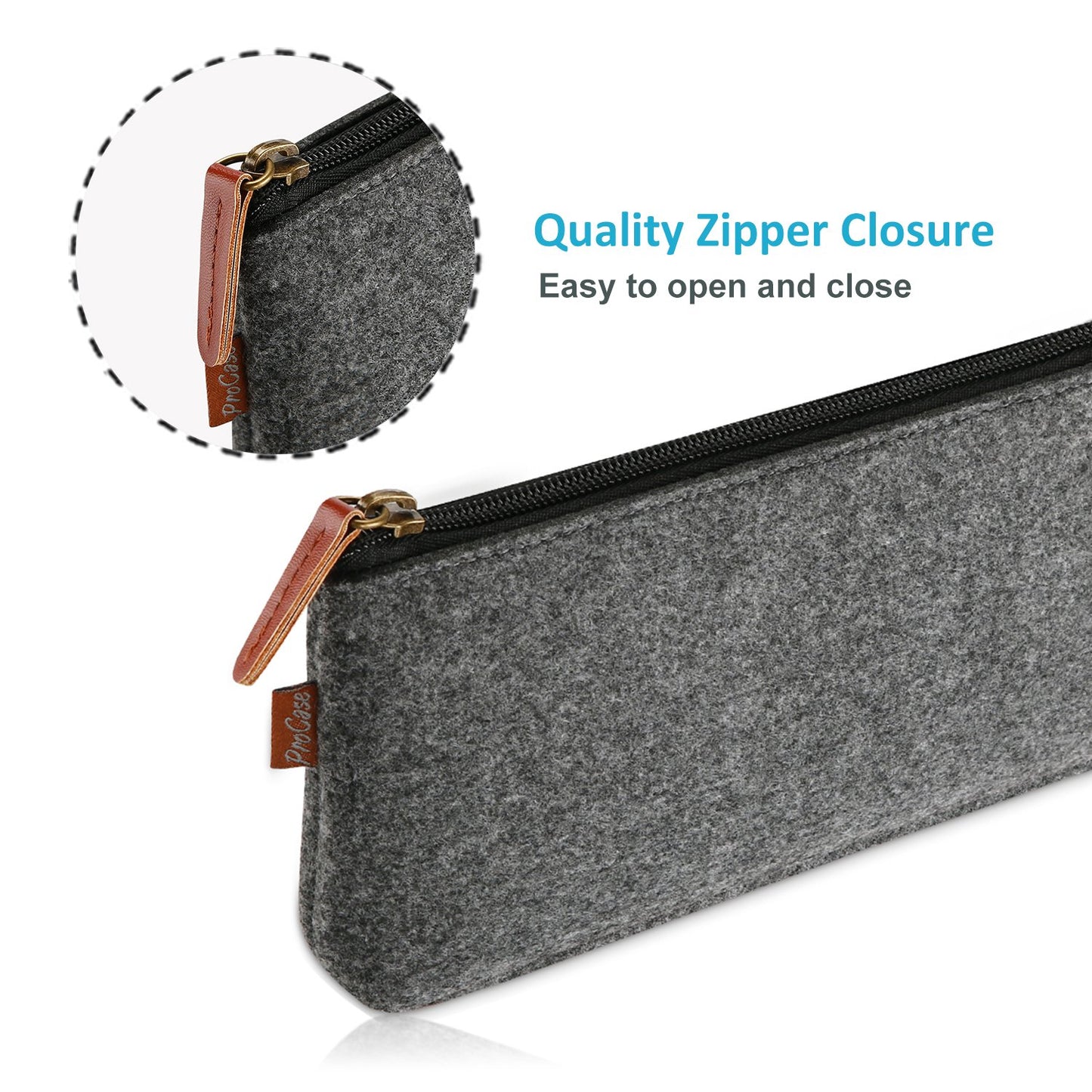 Two Felt Pencil Cases for Students and Office Supplies