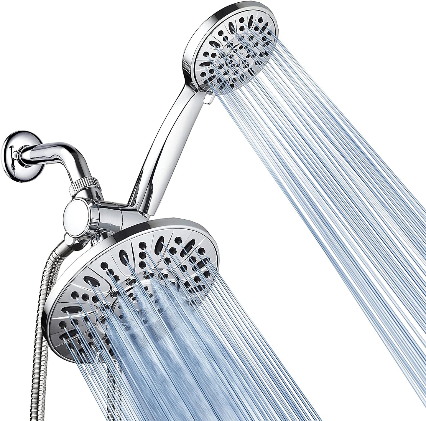 7" Premium High Pressure 3-Way Rainfall Combo for The Best of Both Worlds  Enjoy Luxurious Rain Showerhead and 6-Setting Hand Held Shower Separately or Together  Chrome Finish  3328