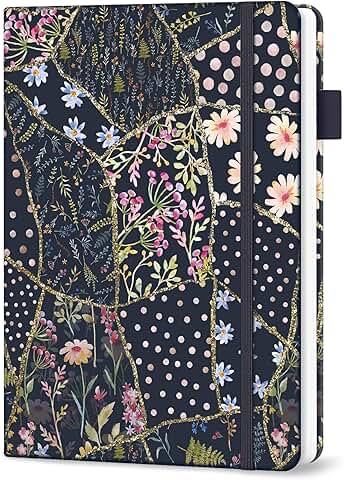Large Print Hardcover Address Book with Floral Pattern