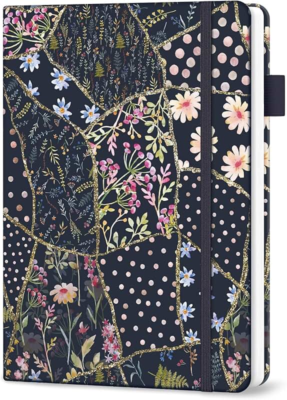 Large Print Hardcover Address Book with Floral Pattern