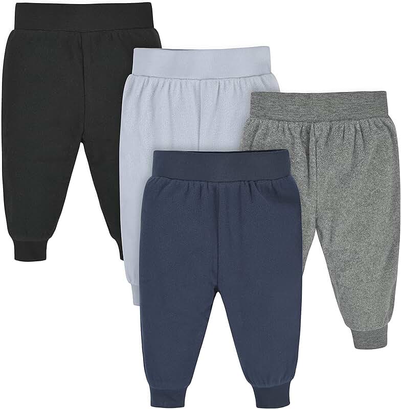 Baby Boys Four-Pack Microfleece Sweatpants