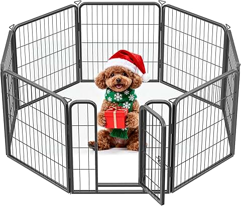 Heavy-Duty Outdoor Dog Playpen with 8 Panels