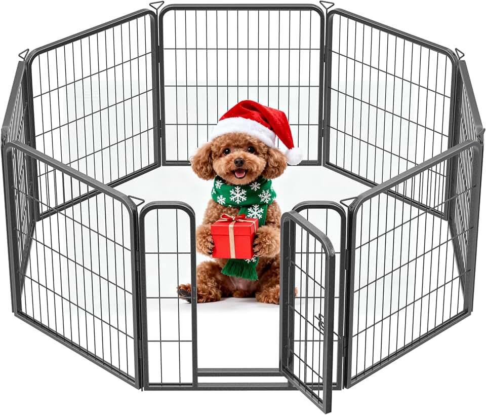 Heavy-Duty Outdoor Dog Playpen with 8 Panels