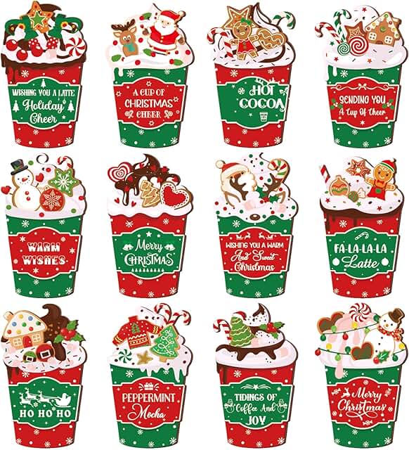 12 Christmas Card Sleeves for Gifts and Decorations