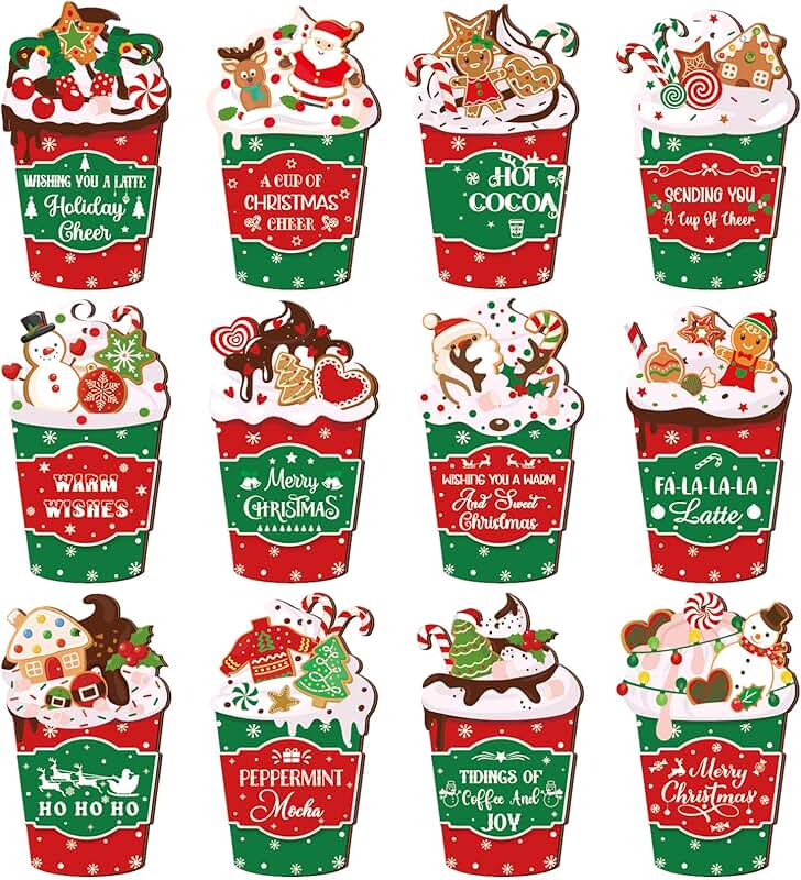 12 Christmas Card Sleeves for Gifts and Decorations