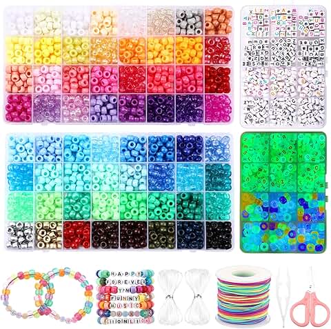 Colorful Pony Beads and Letter Beads for Jewelry Making