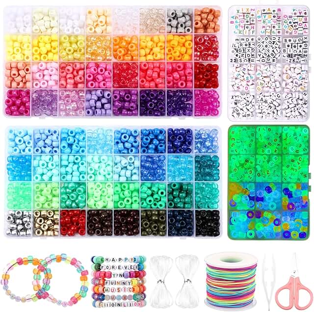Colorful Pony Beads and Letter Beads for Jewelry Making