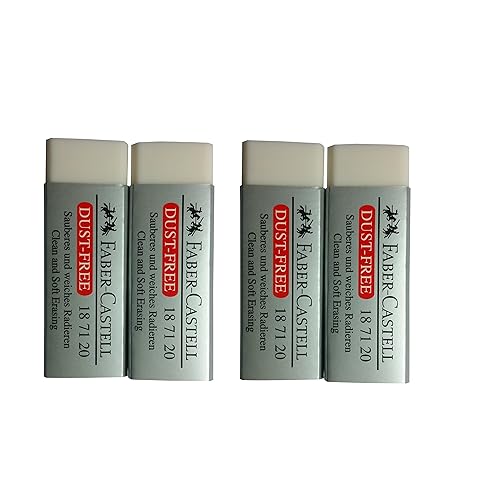 Pack of 4 Large Dust-Free Erasers for Art and School