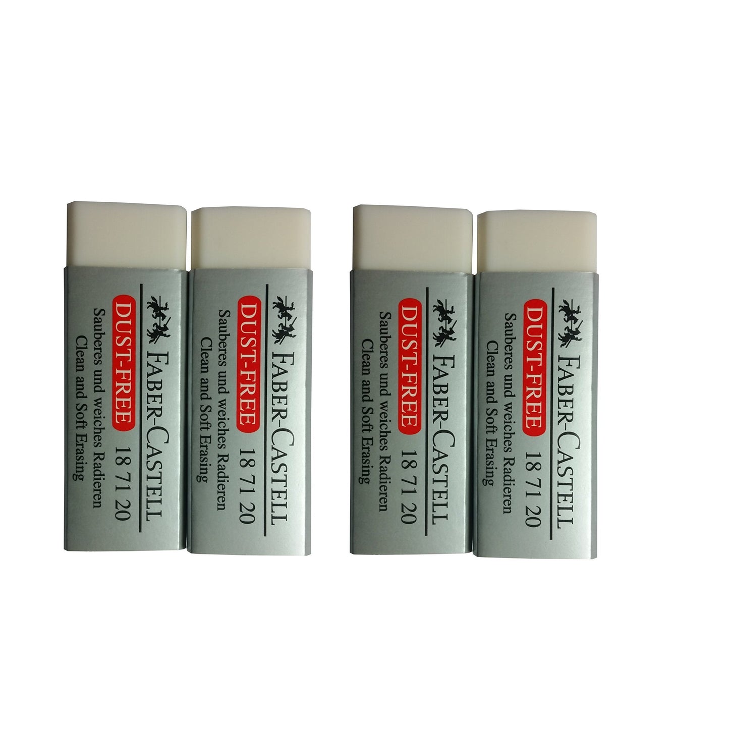 Pack of 4 Large Dust-Free Erasers for Art and School