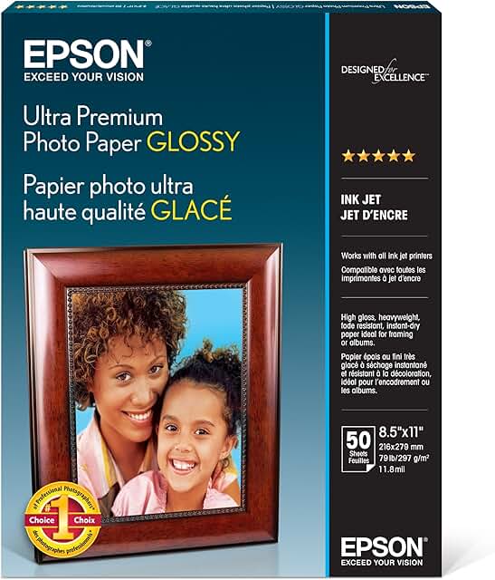 Glossy Photo Paper 8.5x11 Inches, 50 Sheets