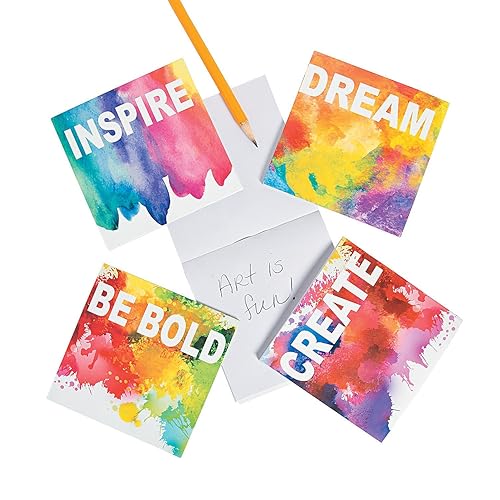 Rainbow Watercolor Notepads for Kids, 24 Pack