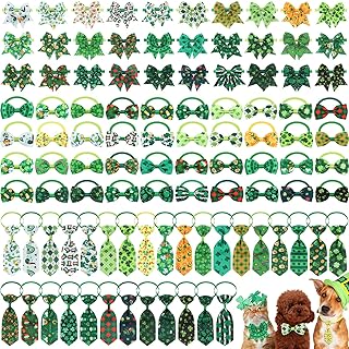 100-Piece St. Patrick's Day Dog Bow Tie and Collar Set