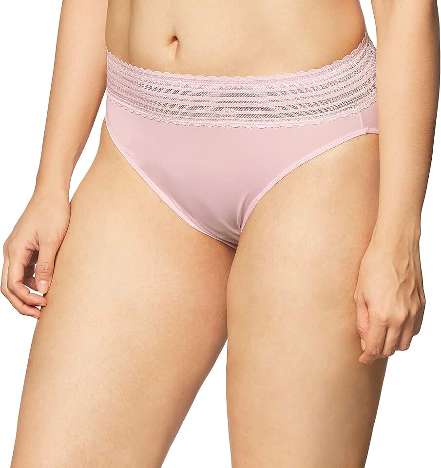 Women's Comfortable Lace Microfiber Hi-Cut Briefs