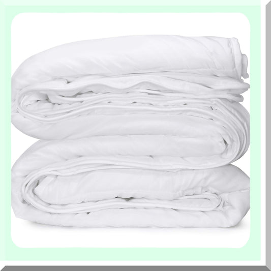 PlushWhite Microfiber All Season Comforter - Queen Size Thin Duvet Insert with Soft Down Alternative Fill - Machine Washable 88" x 88"