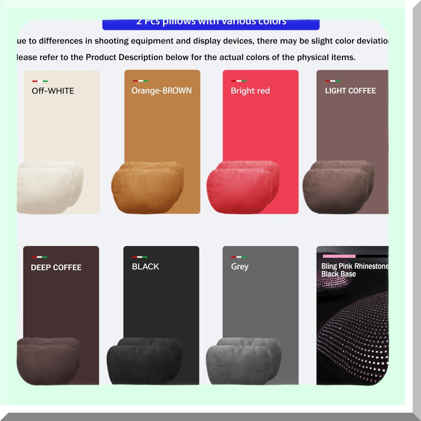 Superfiber Suede Drive Comfort Pillow - Plant-Based Polyester Headrest Support Cushion for Car Seats - Adjustable & Refillable Neck Pillows (2pcs)