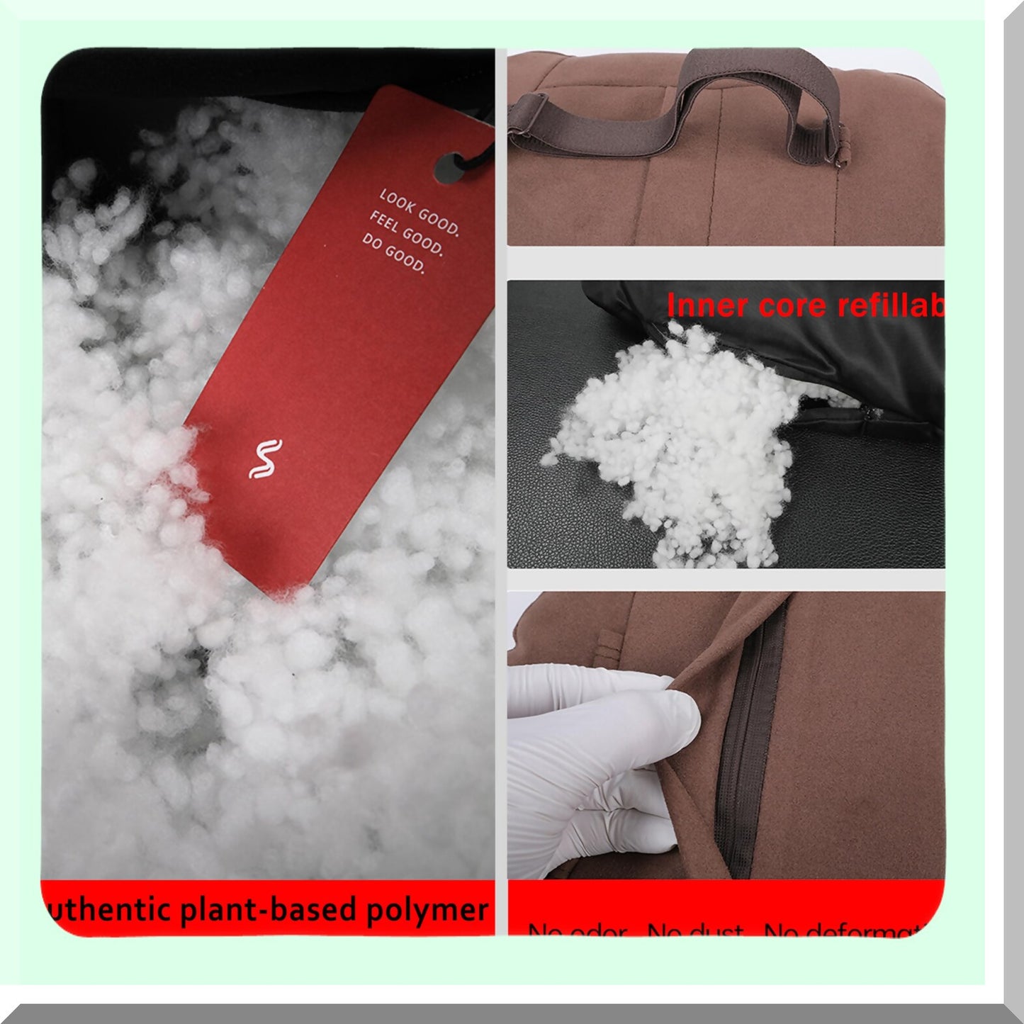 Superfiber Suede Drive Comfort Pillow - Plant-Based Polyester Headrest Support Cushion for Car Seats - Adjustable & Refillable Neck Pillows (2pcs)