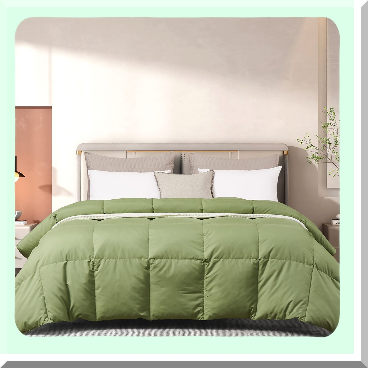 FluffyDreams All Season Twin Comforter - Ultra-Soft Down Duvet Insert with Colored Microfiber Cover Fabric & Corner Tabs for Cozy Sleep