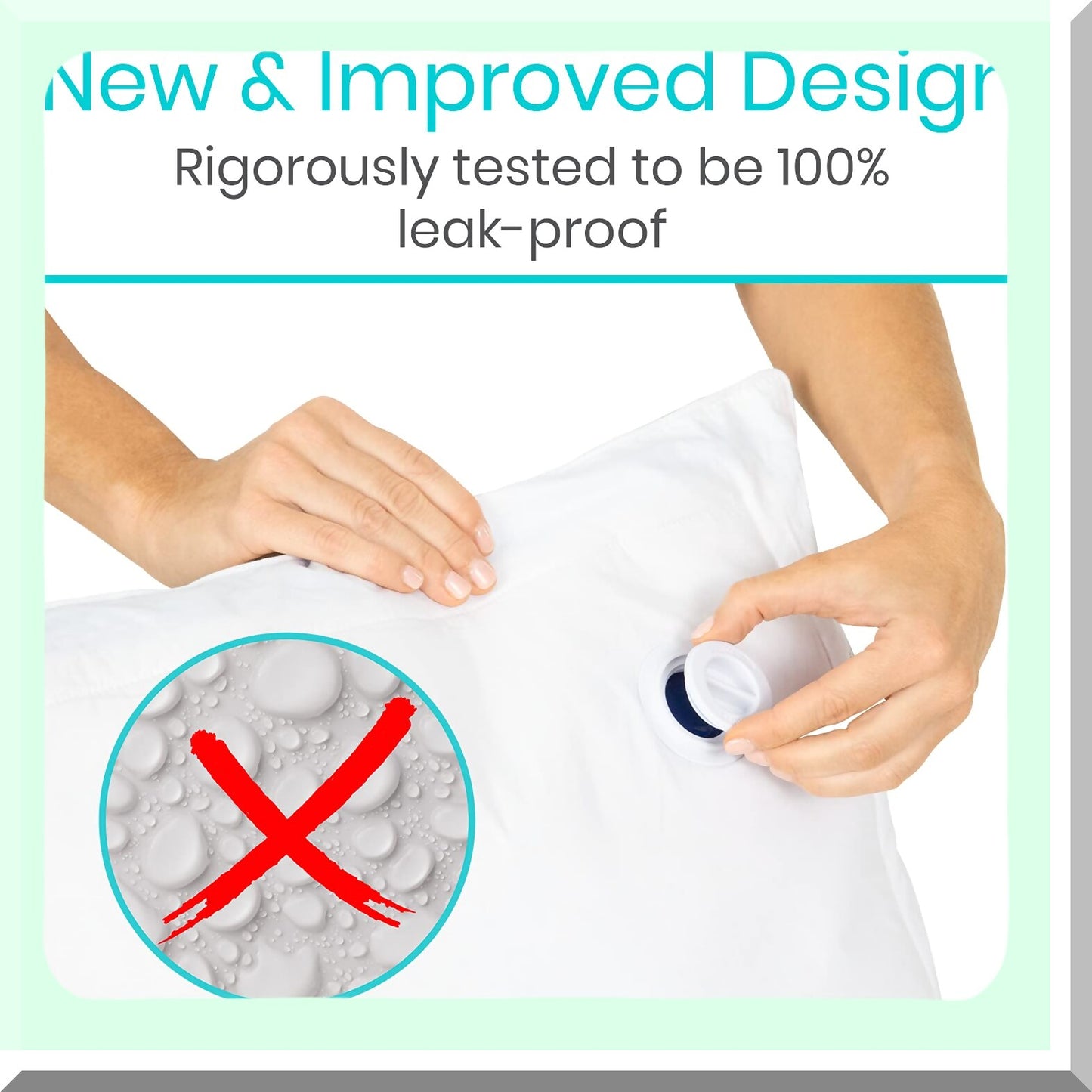 CoolSleep Memory Foam Pillow - 26x18 Water Pillow for Side and Back Sleepers with Neck and Shoulder Pain Relief. Night Sweats Cooling Soft Pillow.