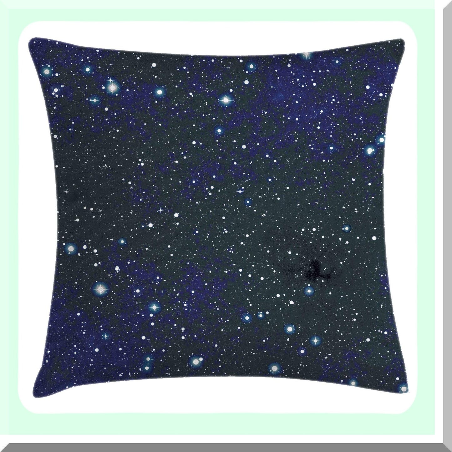 Cosmos Night Sky Dot Decor Pillow Cover - Dark Blue 16x16 - Abstract Style Cushion Case - Square Accent Throw Pillow - Decorative Arrangement Theme