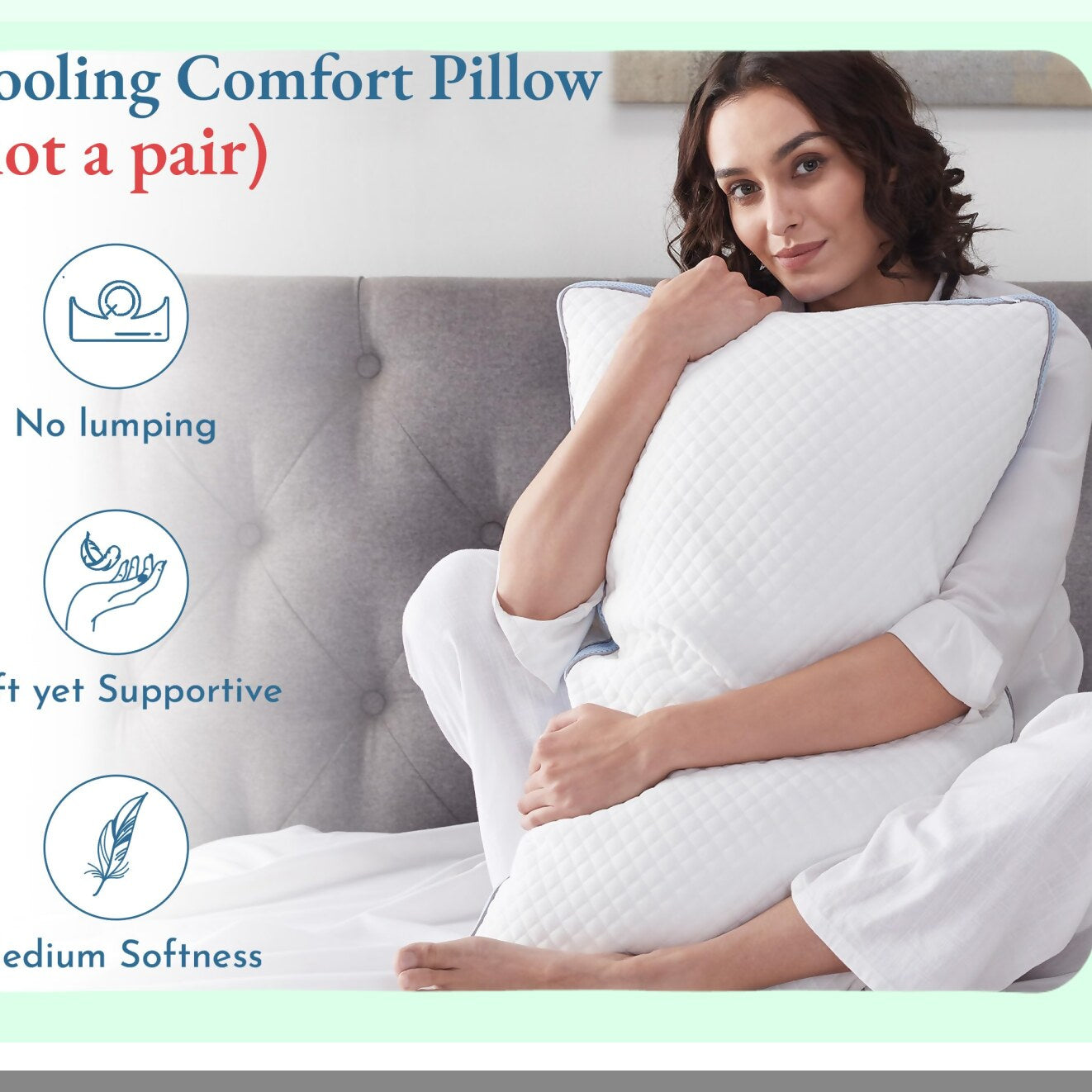 Cooling Cloud Memory Foam Pillow - Adjustable Loft Luxury Queen Size Pillow for Back, Stomach, Side Sleepers - Soft Down Alternative - CertiPUR-US Certified - Medium Soft Support