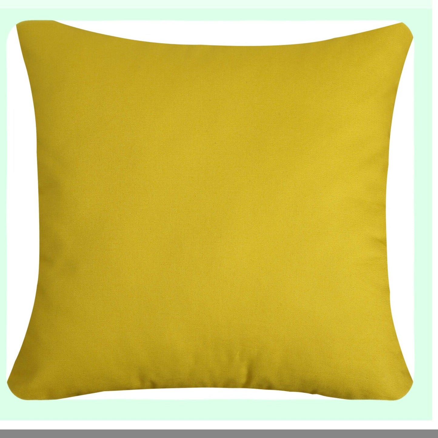 Vibrant Cotton Canvas Throw Pillow Covers - 100% Cotton, Decorative Cushion Covers in Deep Yellow, 20"x20", Set of 2 - Choose from 45 Colors