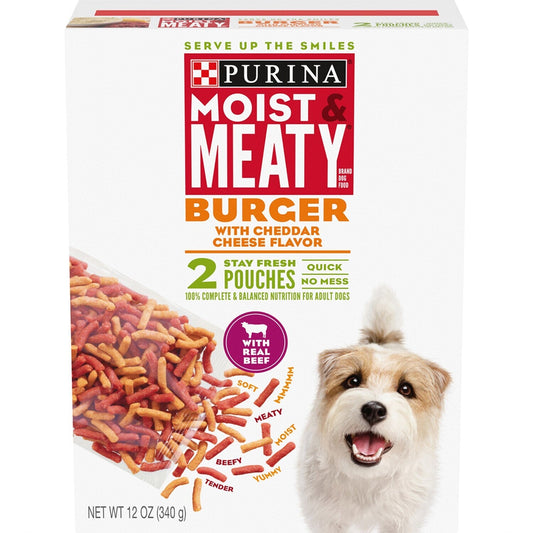 Purina Moist and Meaty Cheddar Cheese Flavored Burgers, 12-oz. (Pack of 6)