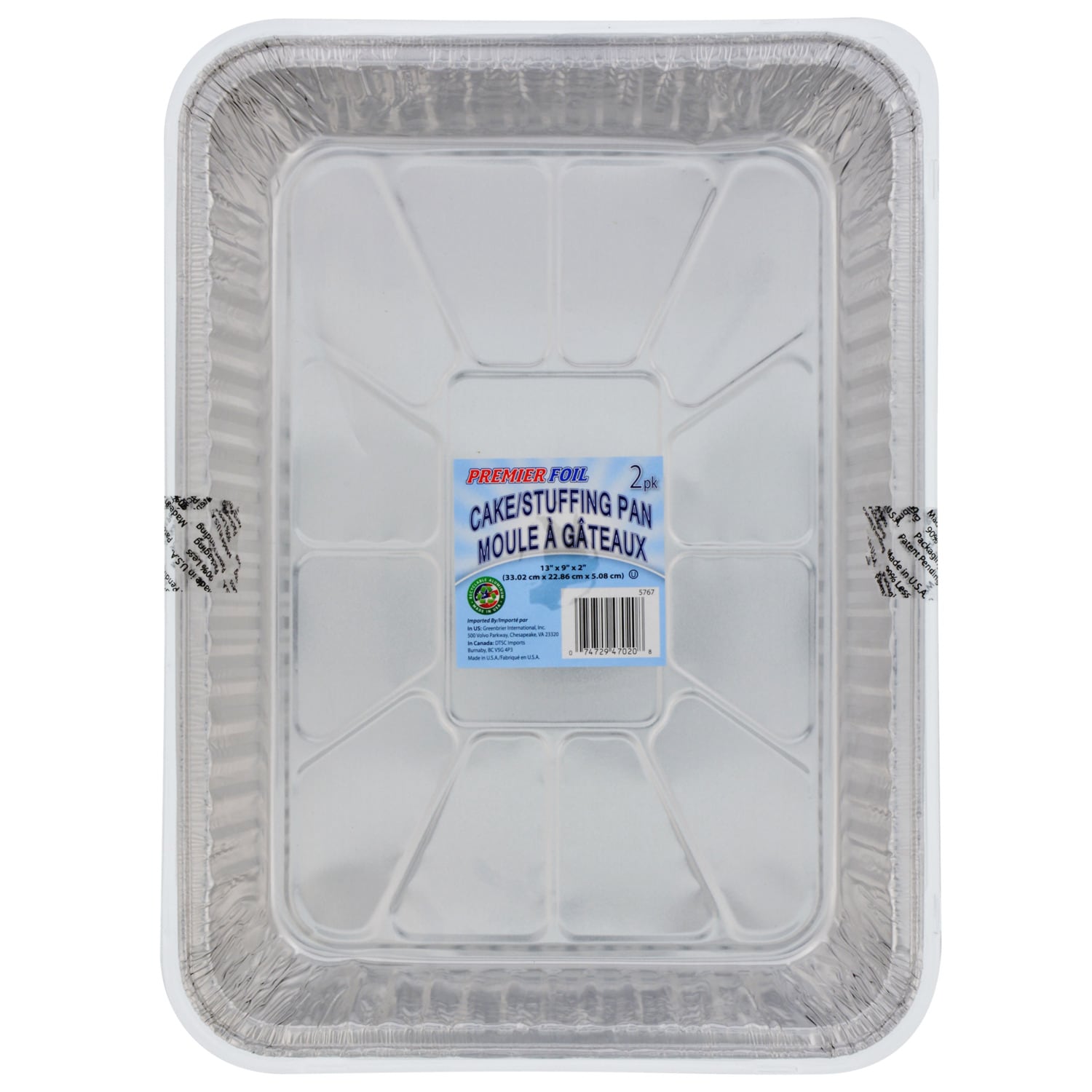 Jiffy-Foil Large Cake and Stuffing Foil Pans, 2-ct. (Pack of 12)