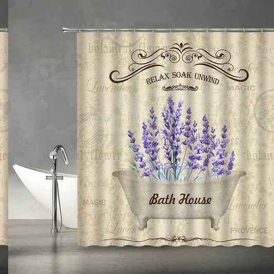 Lavender Floral Shower Curtain 70x70 inches