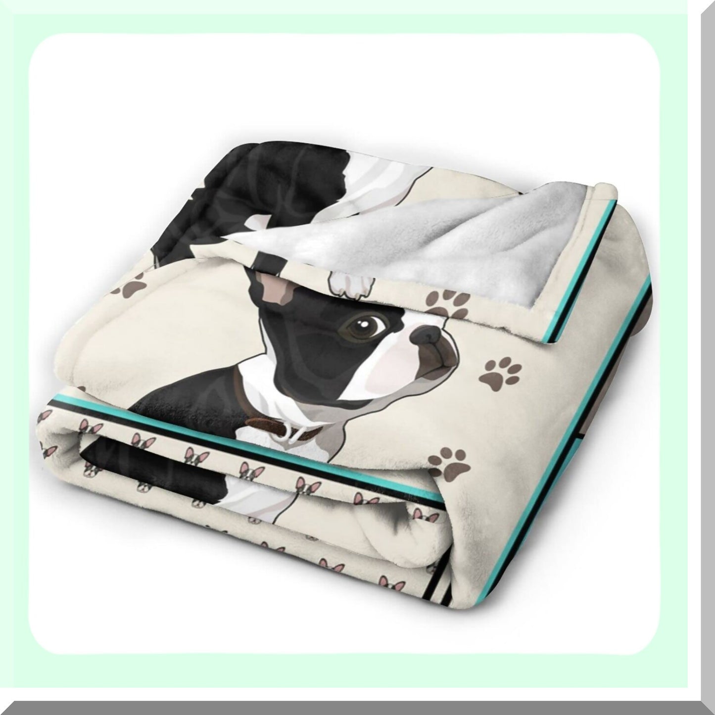 Boston Terrier Bliss: Ultra Soft Cozy Plush Flannel Fleece Blanket - Lightweight, Fuzzy, and Warm for Dog Lovers - Perfect Gift for Bed, Couch, or Sofa (50"x40")