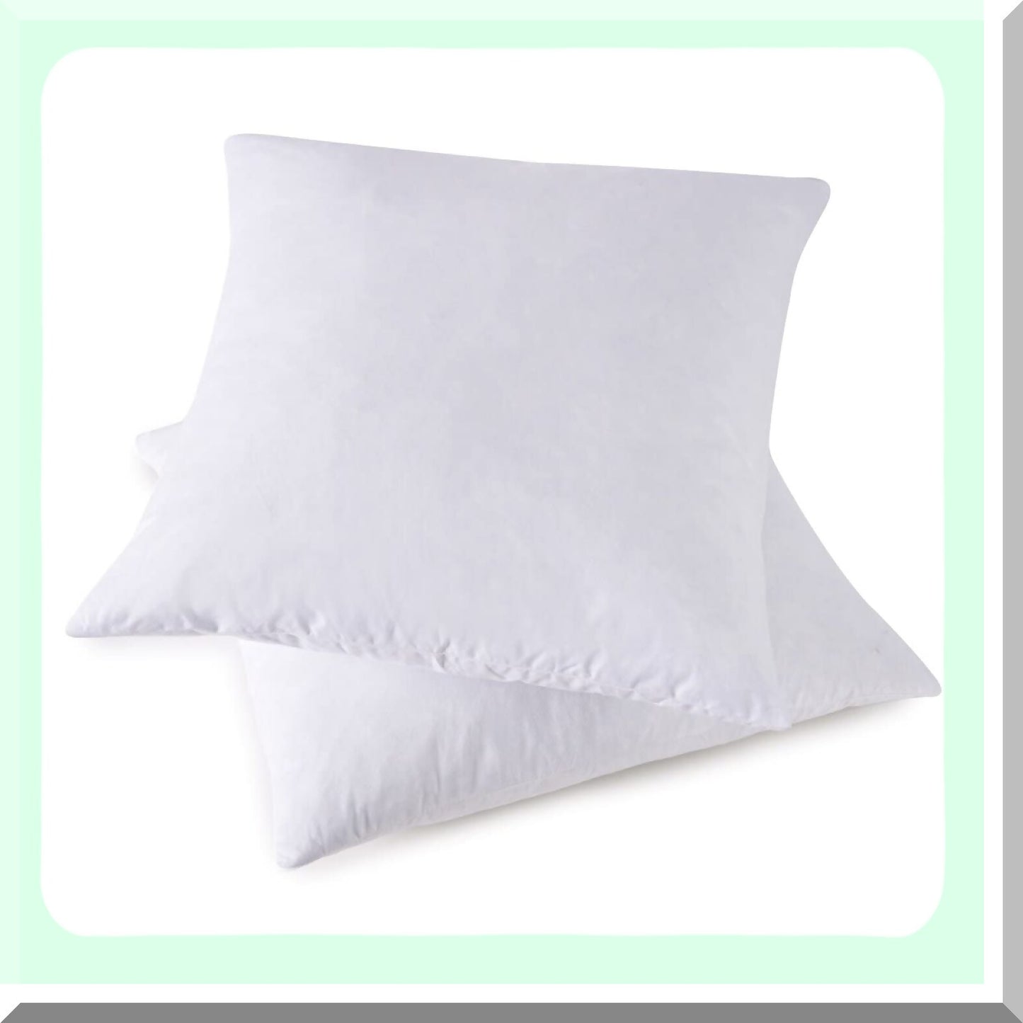 Luxury Down Throw Pillow Inserts - Set of 2 | Premium Cotton Cover | 18x18 Inches | Plush Bed Pillows | Decorative Couch Cushions | Fluffy Sofa Pillows