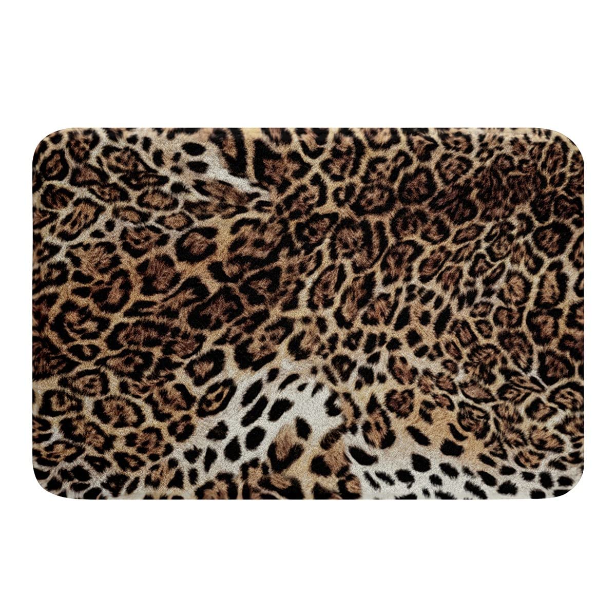 Leopard Print Bath Rug 20x32 Non Slip