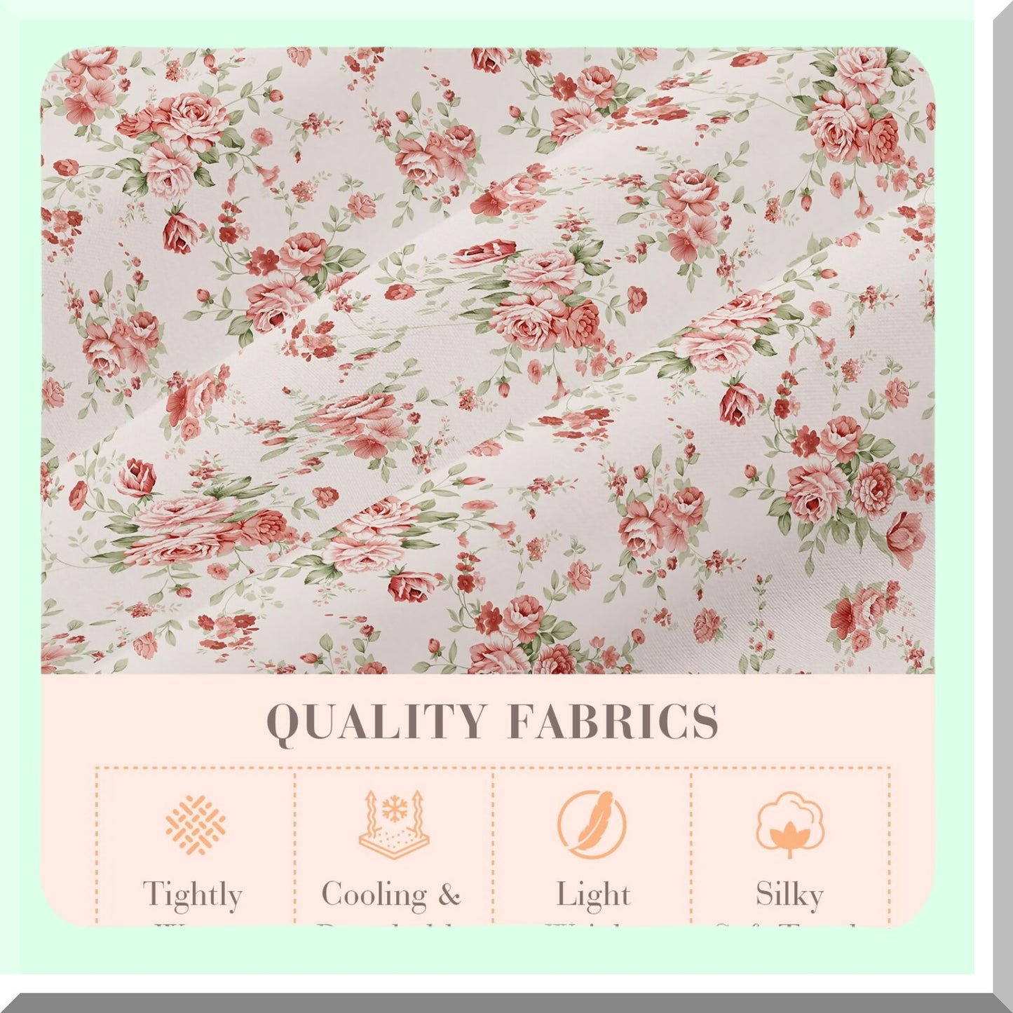 Floral Bliss Queen Sheet Set - Ultra Soft Microfiber Bed Sheets for Queen Size Bed with Deep Pocket - Fade and Shrink Resistant - 4PC Set